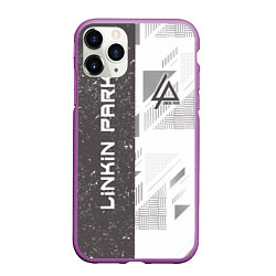 Чехол iPhone 11 Pro матовый Linkin Park: Grey Form, цвет: 3D-фиолетовый