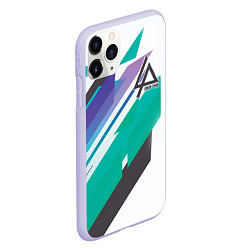 Чехол iPhone 11 Pro матовый Linkin Park: Green Geometry, цвет: 3D-светло-сиреневый — фото 2