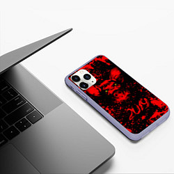 Чехол iPhone 11 Pro матовый Адский кабан 2019, цвет: 3D-светло-сиреневый — фото 2