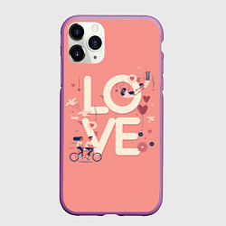 Чехол iPhone 11 Pro матовый Любящая пара, цвет: 3D-фиолетовый
