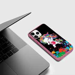 Чехол iPhone 11 Pro матовый Малыш-единорог, цвет: 3D-малиновый — фото 2
