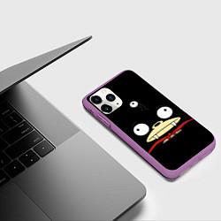 Чехол iPhone 11 Pro матовый Лицо Ниблера, цвет: 3D-фиолетовый — фото 2