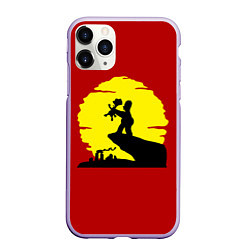 Чехол iPhone 11 Pro матовый Гомер и барт, цвет: 3D-светло-сиреневый