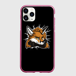 Чехол iPhone 11 Pro матовый Лис уверен, цвет: 3D-малиновый
