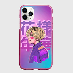 Чехол iPhone 11 Pro матовый Taehyung BTS, цвет: 3D-малиновый