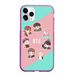 Чехол iPhone 11 Pro матовый BTS Boys, цвет: 3D-фиолетовый