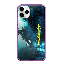 Чехол iPhone 11 Pro матовый Cyberpunk 2077: Techno, цвет: 3D-фиолетовый