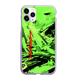Чехол iPhone 11 Pro матовый Cyberpunk 2077: Green Breaks, цвет: 3D-светло-сиреневый