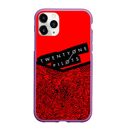 Чехол iPhone 11 Pro матовый 21 Pilots: Red Pattern, цвет: 3D-фиолетовый