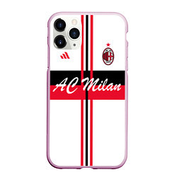 Чехол iPhone 11 Pro матовый AC Milan: White Form, цвет: 3D-розовый