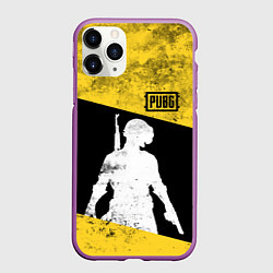 Чехол iPhone 11 Pro матовый PUBG: Yellow Grunge, цвет: 3D-фиолетовый