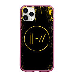 Чехол iPhone 11 Pro матовый 21 Pilots: Yellow & Black, цвет: 3D-малиновый