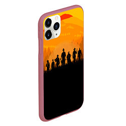 Чехол iPhone 11 Pro матовый Red Dead Redemption: Orange Sun, цвет: 3D-малиновый — фото 2