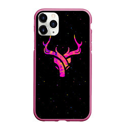 Чехол iPhone 11 Pro матовый Neon Deer, цвет: 3D-малиновый