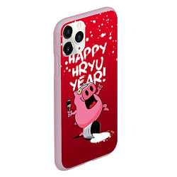 Чехол iPhone 11 Pro матовый Piggy Year, цвет: 3D-розовый — фото 2