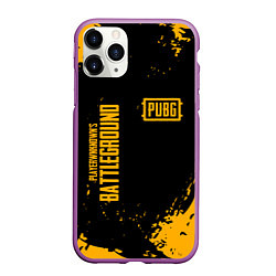 Чехол iPhone 11 Pro матовый PUBG: Black Fashion, цвет: 3D-фиолетовый