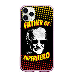 Чехол iPhone 11 Pro матовый Stan Lee: Father of Superhero, цвет: 3D-розовый