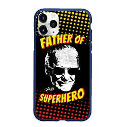 Чехол iPhone 11 Pro матовый Stan Lee: Father of Superhero, цвет: 3D-тёмно-синий