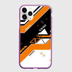 Чехол iPhone 11 Pro матовый CS:GO Asiimov Inverted, цвет: 3D-фиолетовый