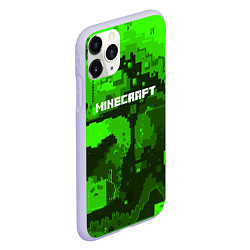 Чехол iPhone 11 Pro матовый Minecraft: Green World, цвет: 3D-светло-сиреневый — фото 2