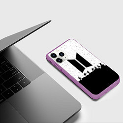 Чехол iPhone 11 Pro матовый BTS: Black Stars, цвет: 3D-фиолетовый — фото 2