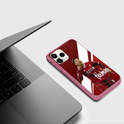 Чехол iPhone 11 Pro матовый Roberto Firmino, цвет: 3D-малиновый — фото 2