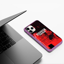 Чехол iPhone 11 Pro матовый Stranger Things: Red Dream, цвет: 3D-фиолетовый — фото 2