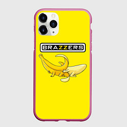 Чехол iPhone 11 Pro матовый Brazzers: Yellow Banana, цвет: 3D-малиновый