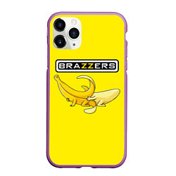 Чехол iPhone 11 Pro матовый Brazzers: Yellow Banana, цвет: 3D-фиолетовый