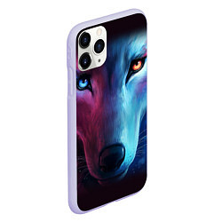 Чехол iPhone 11 Pro матовый Волчий взгляд, цвет: 3D-светло-сиреневый — фото 2