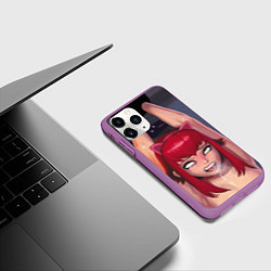 Чехол iPhone 11 Pro матовый Ahegao, цвет: 3D-фиолетовый — фото 2