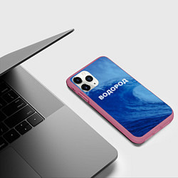 Чехол iPhone 11 Pro матовый Вода: водород - парные, цвет: 3D-малиновый — фото 2