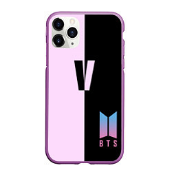 Чехол iPhone 11 Pro матовый BTS V, цвет: 3D-фиолетовый