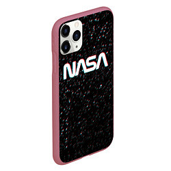Чехол iPhone 11 Pro матовый NASA: Space Glitch, цвет: 3D-малиновый — фото 2