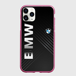 Чехол iPhone 11 Pro матовый BMW: Steel Line, цвет: 3D-малиновый