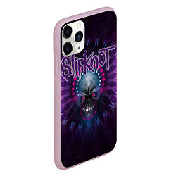 Чехол iPhone 11 Pro матовый Slipknot: Neon Skull, цвет: 3D-розовый — фото 2