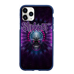 Чехол iPhone 11 Pro матовый Slipknot: Neon Skull, цвет: 3D-тёмно-синий