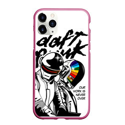 Чехол iPhone 11 Pro матовый Daft Punk: Our work is never over, цвет: 3D-малиновый