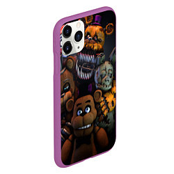 Чехол iPhone 11 Pro матовый Five Nights at Freddy's, цвет: 3D-фиолетовый — фото 2