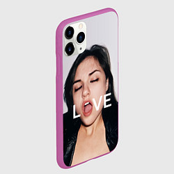 Чехол iPhone 11 Pro матовый Sasha Grey: LOVE, цвет: 3D-фиолетовый — фото 2
