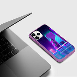 Чехол iPhone 11 Pro матовый Neon Nights, цвет: 3D-фиолетовый — фото 2