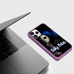 Чехол iPhone 11 Pro матовый Sally Face: Dark Mask, цвет: 3D-фиолетовый — фото 2