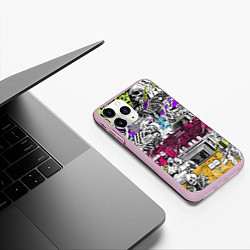 Чехол iPhone 11 Pro матовый Watch Dogs: Pattern, цвет: 3D-розовый — фото 2