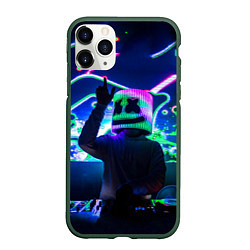 Чехол iPhone 11 Pro матовый Marshmello: Neon DJ