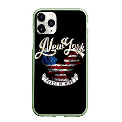 Чехол iPhone 11 Pro матовый New York, state of mind, цвет: 3D-салатовый