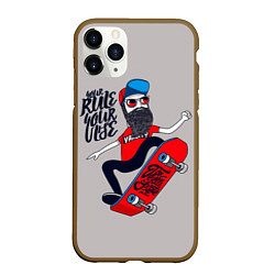 Чехол iPhone 11 Pro матовый Skaterboard Rule, цвет: 3D-коричневый