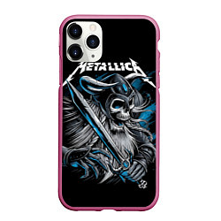 Чехол iPhone 11 Pro матовый Metallica, цвет: 3D-малиновый