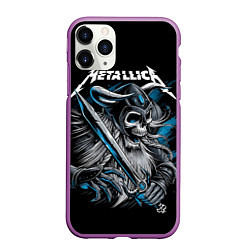 Чехол iPhone 11 Pro матовый Metallica, цвет: 3D-фиолетовый