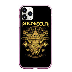 Чехол iPhone 11 Pro матовый Stone Sour, цвет: 3D-розовый