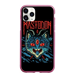 Чехол iPhone 11 Pro матовый Mastodon: Demonic Cat, цвет: 3D-малиновый